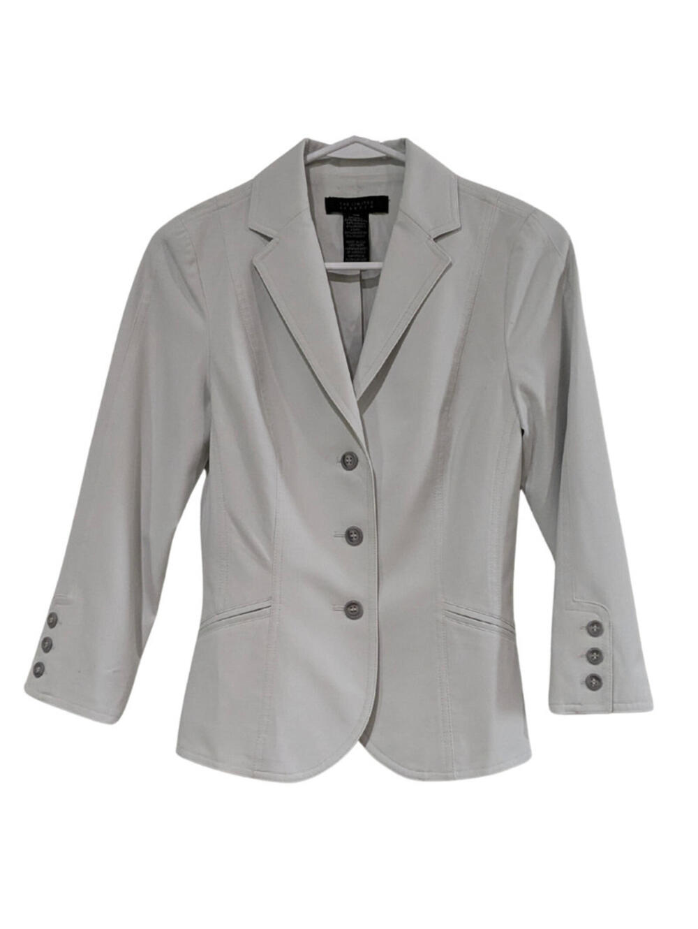 The Limited Stretch Women's 3-Button Blazer, Off-White, Size XS, Vintage 2004